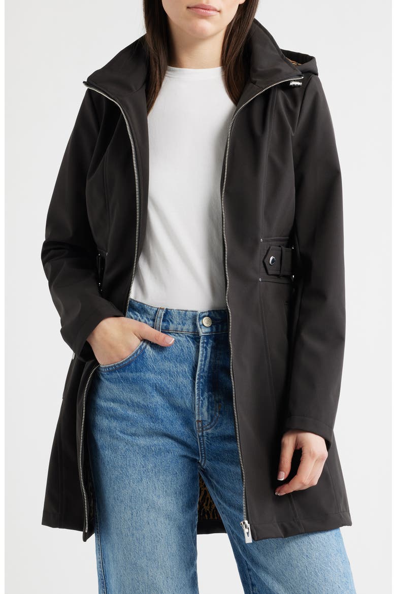 Water Repellent Soft Shell Coat, Alternate, color, BLACK