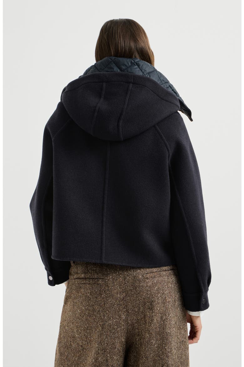 Hand-crafted outerwear jacket in virgin wool and cashmere double cloth with detachable Thermore®-padded vest, Alternate, color, Night