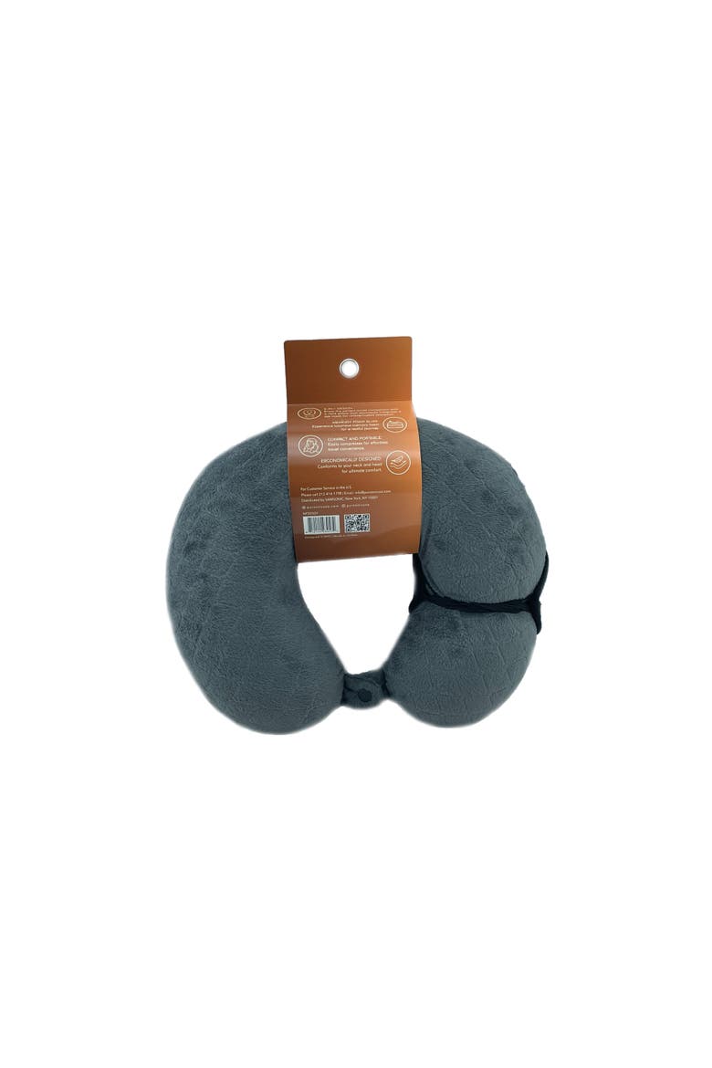 Memory Foam Travel Pillow with Sleep Mask, Alternate, color, Gray