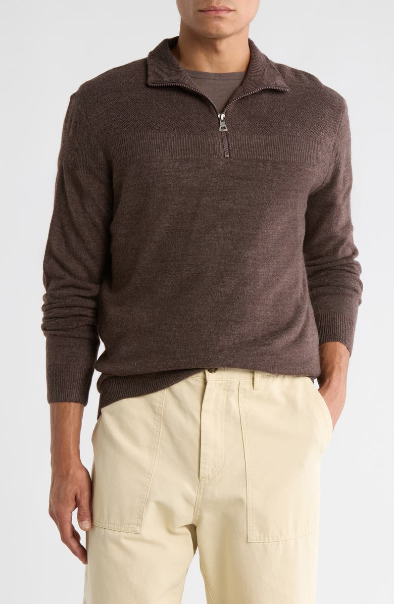 WEATHERPROOF VINTAGE Half Zip Sweater, Main, color, Chocolate Torte