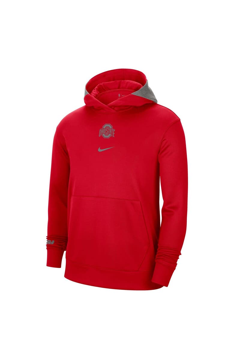 Nike Men's Nike Scarlet Ohio State Buckeyes Team Basketball Spotlight Performance Pullover Hoodie, Alternate, color, 