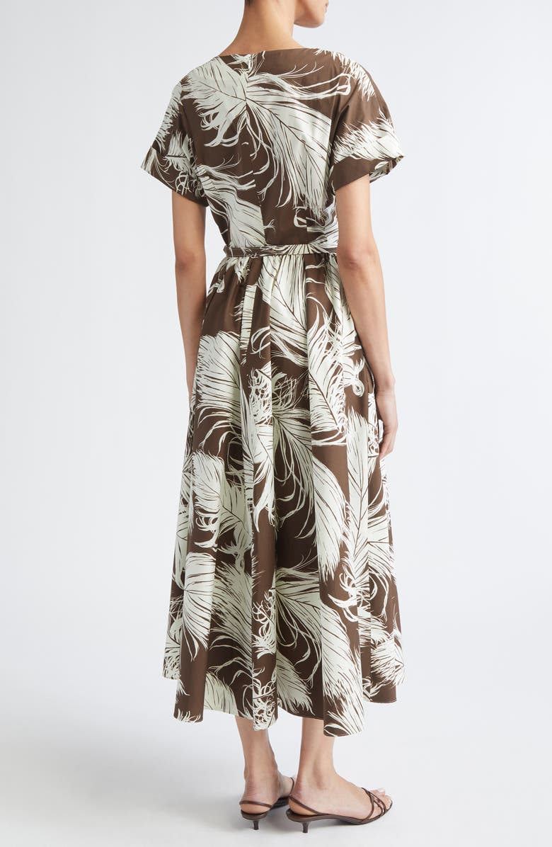 Oscar de la Renta All Over Feathers Dress, Alternate, color, Ecru/ Dark Brown