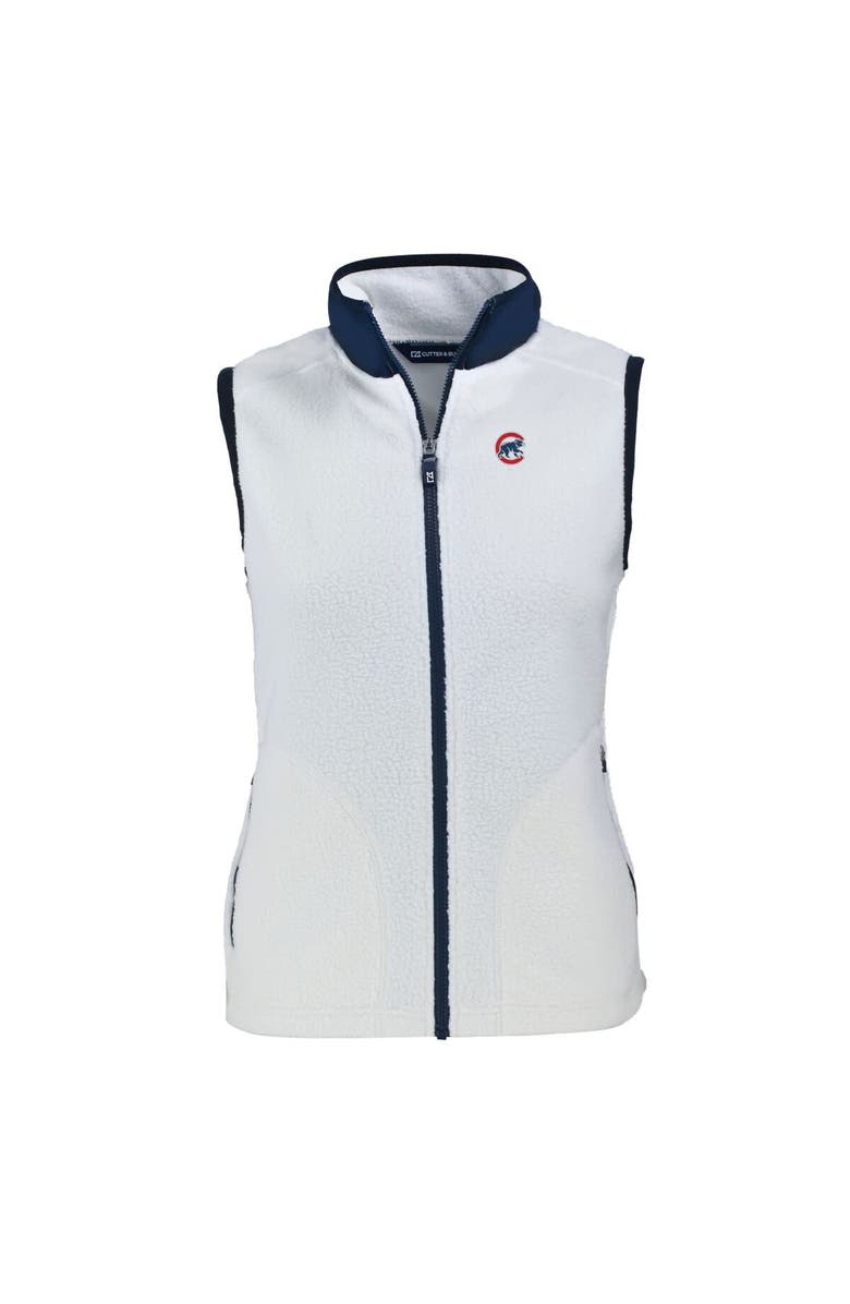 Cutter & Buck Women's Cutter & Buck  Oatmeal Chicago Cubs Cascade Eco Sherpa Fleece Full-Zip Vest, Alternate, color, 