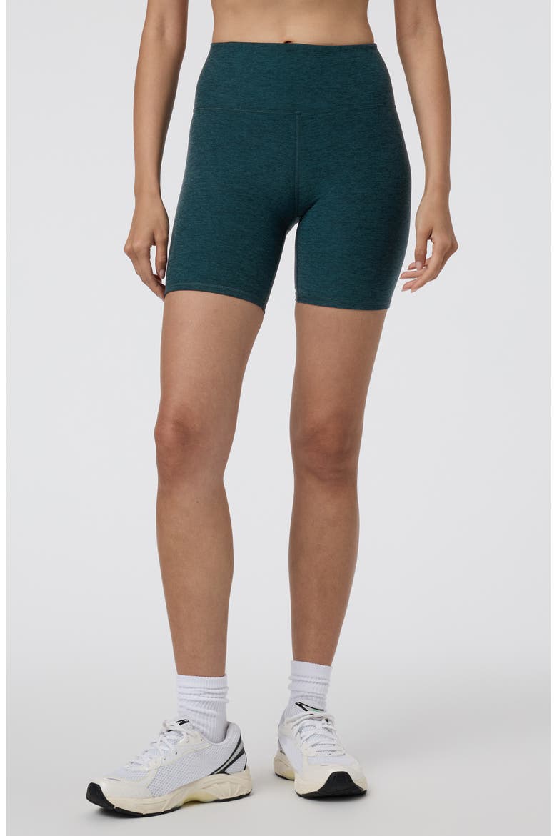 Clean Elevation High Waist Bike Shorts, Main, color, MOSS HEATHER