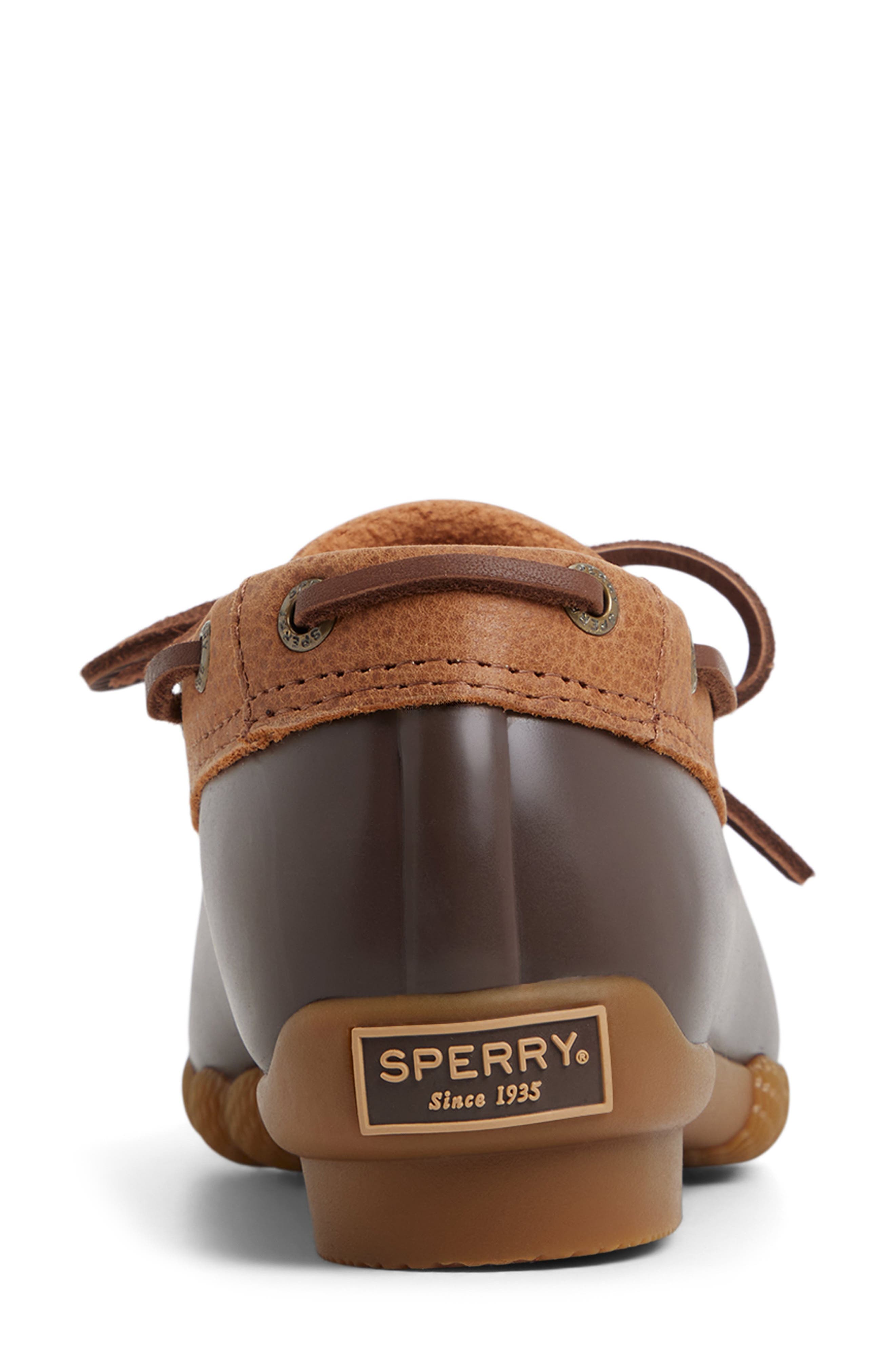 Sperry Saltwater Waterproof Rain Shoe, Alternate, color, Medium Brown