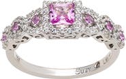 SUZY LEVIAN DIAMONDS Pink & White Sapphire Bridal Ring