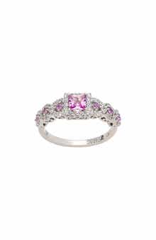 SUZY LEVIAN DIAMONDS Pink & White Sapphire Bridal Ring