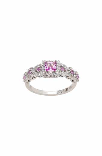 SUZY LEVIAN DIAMONDS Pink & White Sapphire Bridal Ring