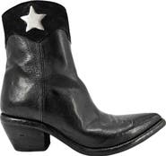 Madison Maison Cowboy Pointy Toe Star Ankle Boots