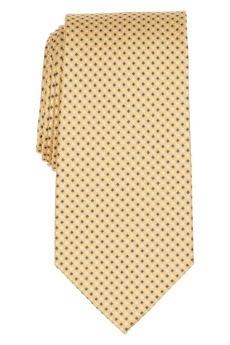 Neat Dot & Square Silk Blend Tie, Main, color, YELLOW