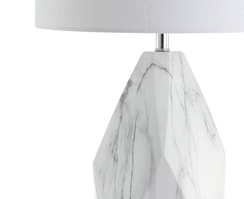 Jonathan Y Oslo 25.5" Ceramic Marble/crystal Led Table Lamp In White