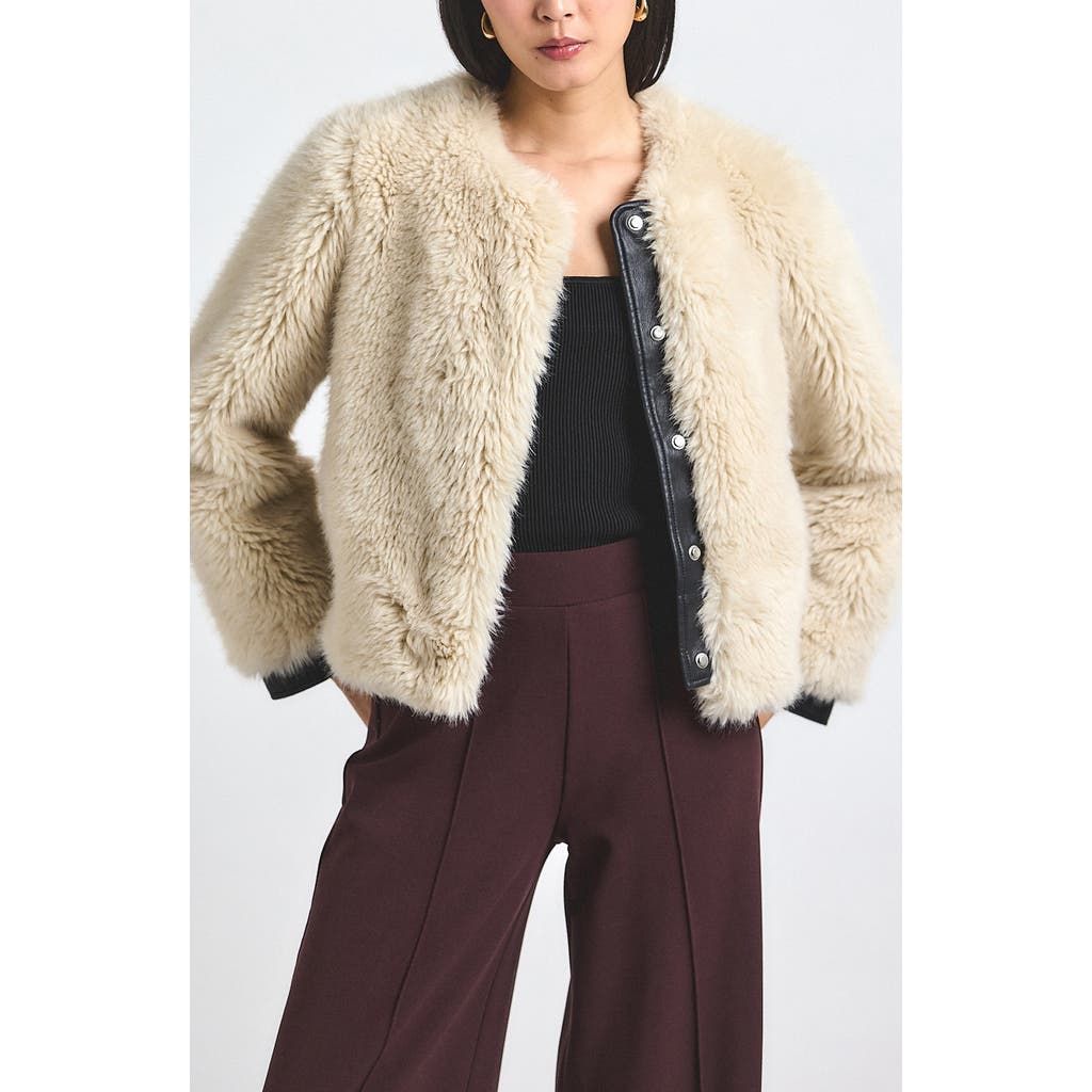 Derek Lam 10 Crosby Emerise Plush Faux Fur Coat In White