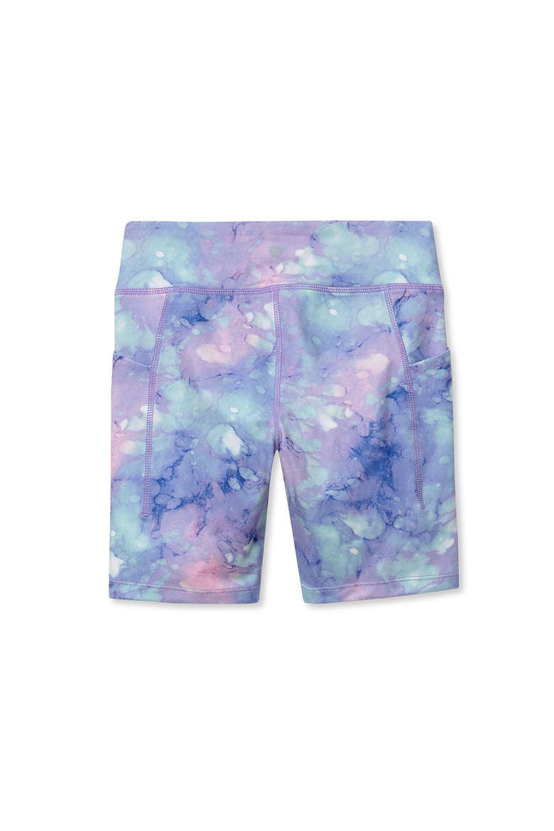Girls Active Bike Shorts, Alternate, color, Watercolor Bubbles/Purple