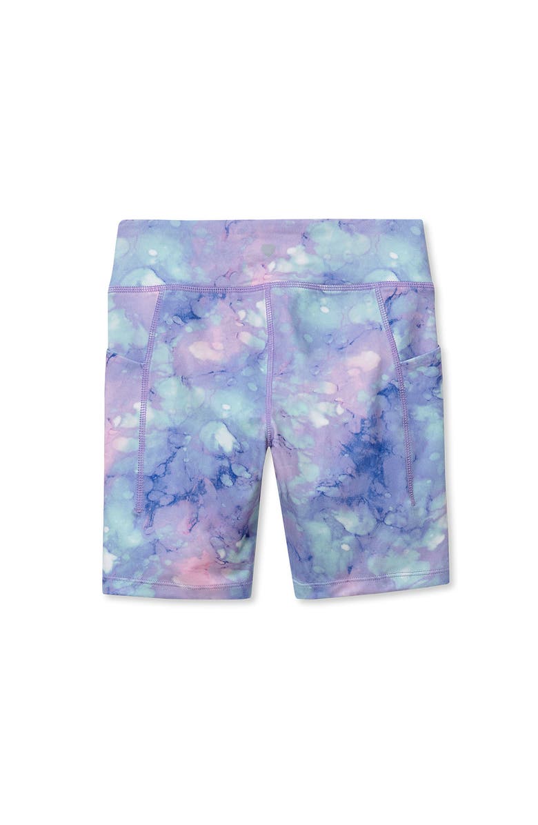Lands' End Girls Active Bike Shorts, Alternate, color, Watercolor Bubbles/Purple