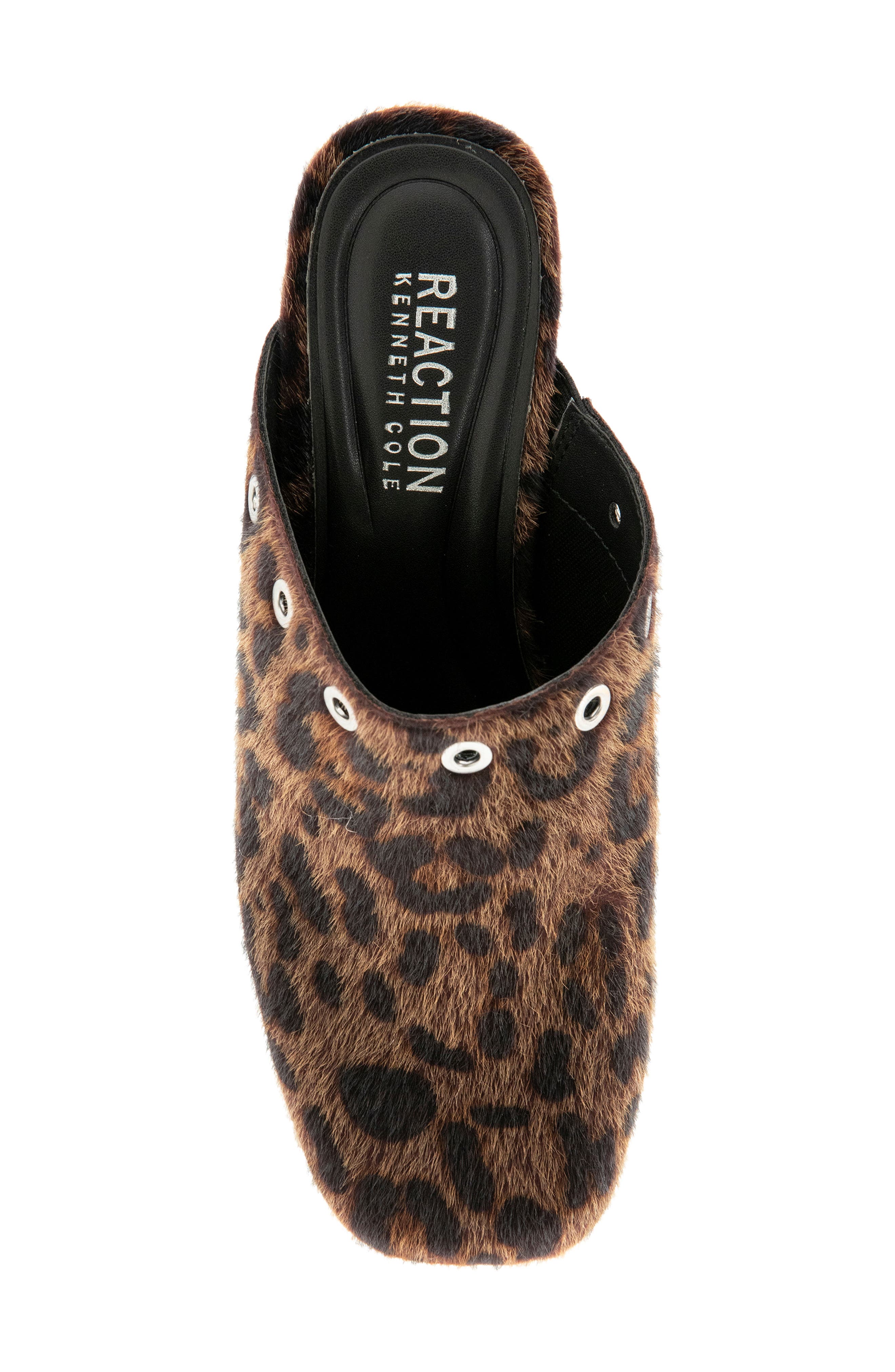 Kalley Grommet Platform Mule, Alternate, color, DARK BROWN HAIRCALF
