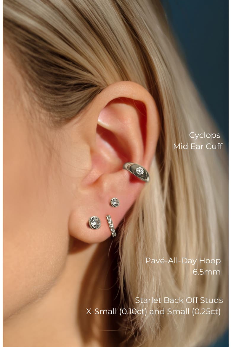 The Starlet Back-Off Stud, Alternate, color, White Gold