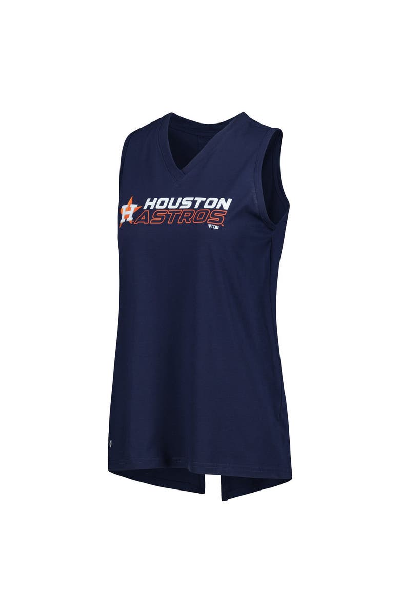 LEVELWEAR Women's Levelwear  Navy Houston Astros Paisley Chase V-Neck Tank Top, Alternate, color, 