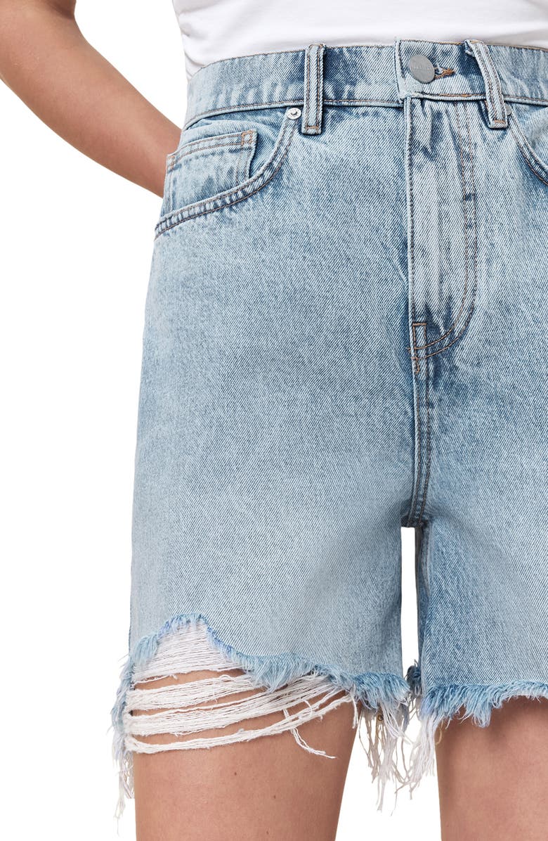 AllSaints Doris Denim Cutoff Shorts, Alternate, color, Light Indigo