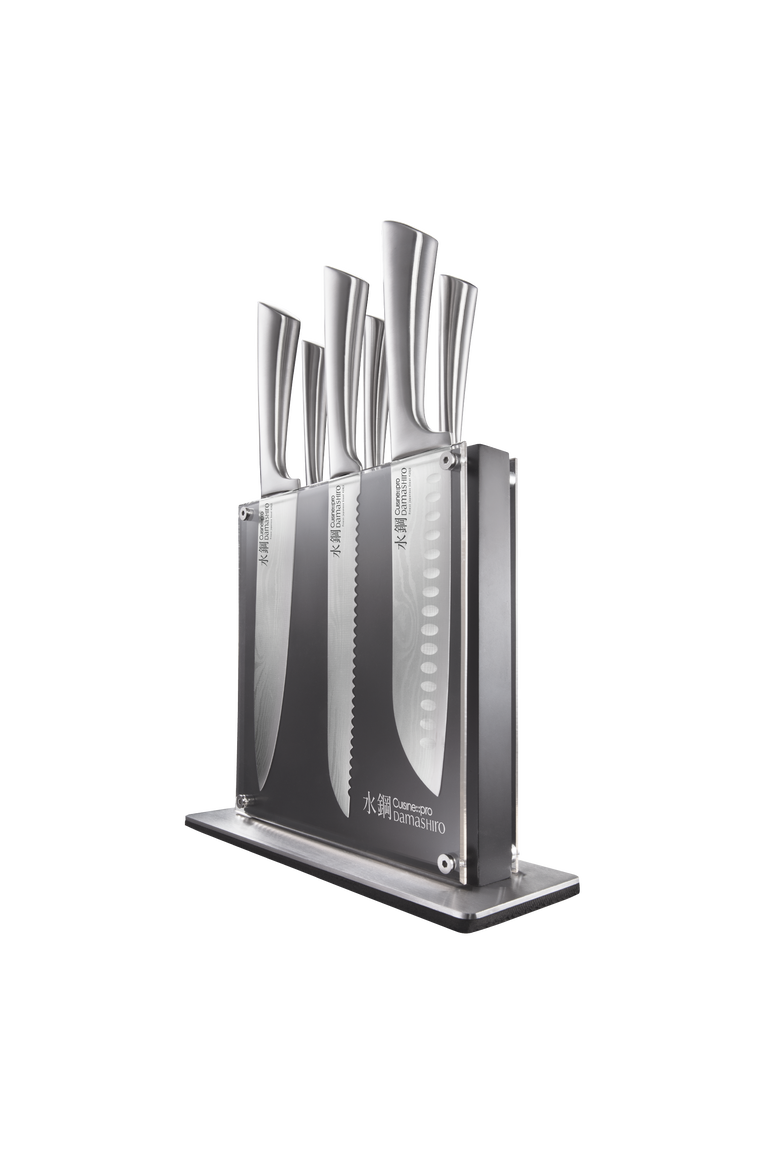 Damashiro® 7-Piece Kumi Knife Block, Main, color, Silver