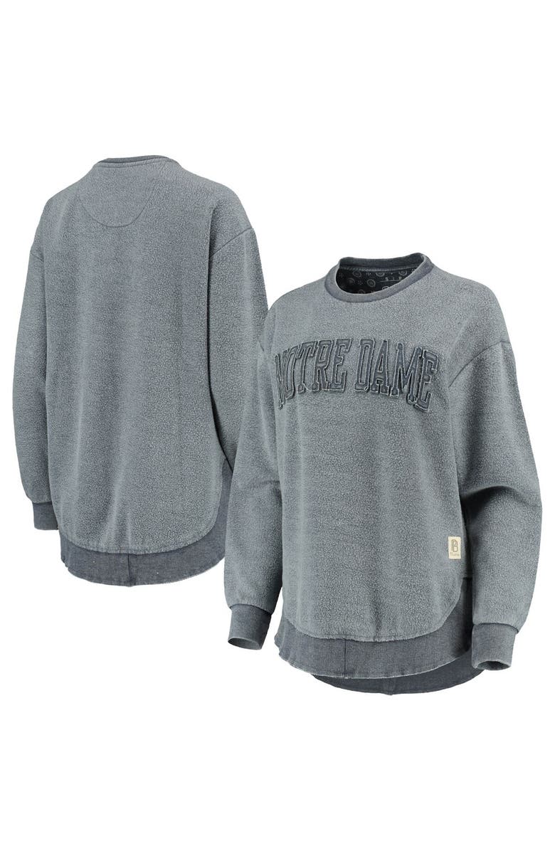 PRESSBOX Women's Pressbox Navy Notre Dame Fighting Irish Ponchoville Pullover Sweatshirt, Main, color, 