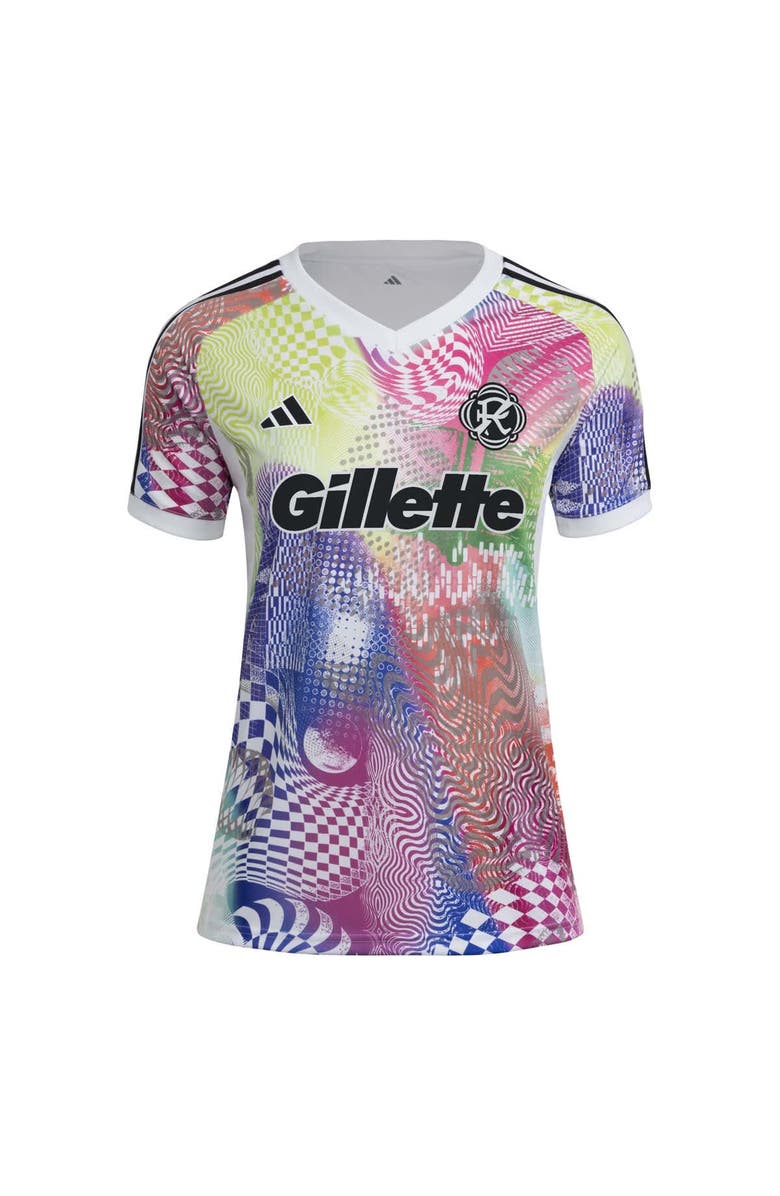 adidas Women's adidas White New England Revolution 2025 Pride Pre-Match Top, Alternate, color, 