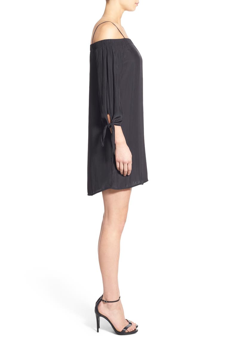 Cold Shoulder Shift Dress, Alternate, color, BLACK