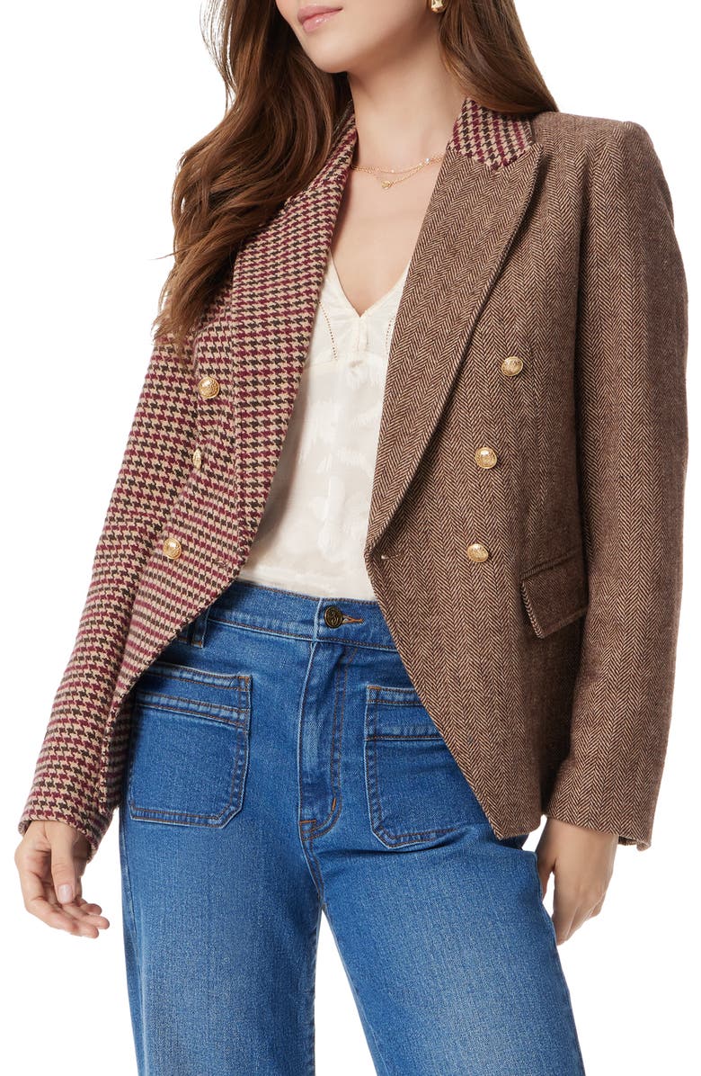 Sam Edelman Imogen Mix Pattern Double Breasted Blazer, Main, color,