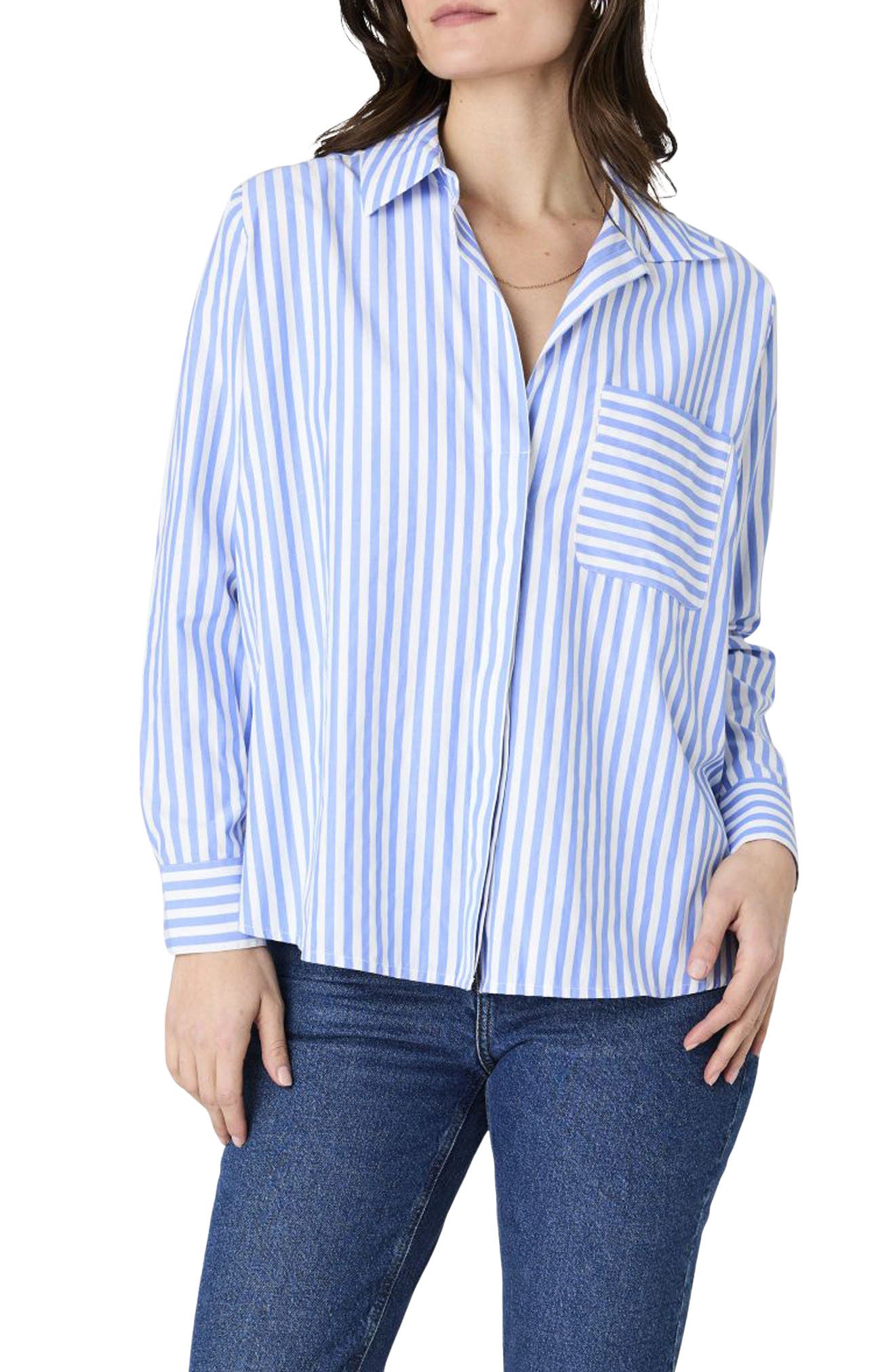 French Connection Stripe Relaxed Popover Shirt