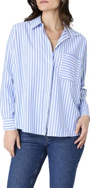 French Connection Stripe Relaxed Popover Shirt