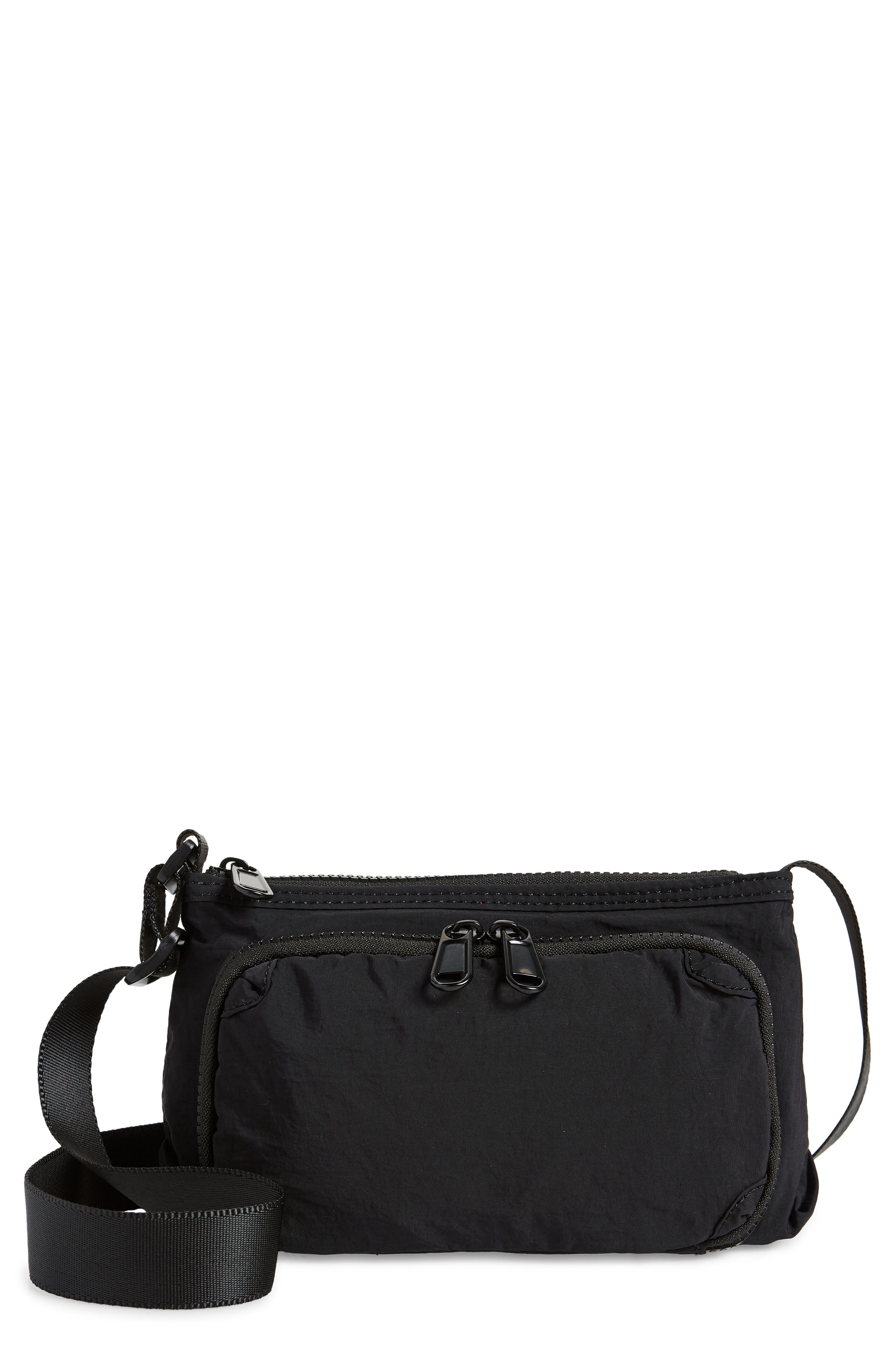 Nylon Crossbody bag, Main, color, BLACK