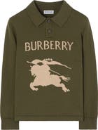 Burberry Long-sleeve Knight Cotton Polo Shirt