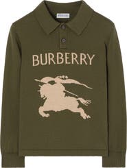 Burberry Long-sleeve Knight Cotton Polo Shirt