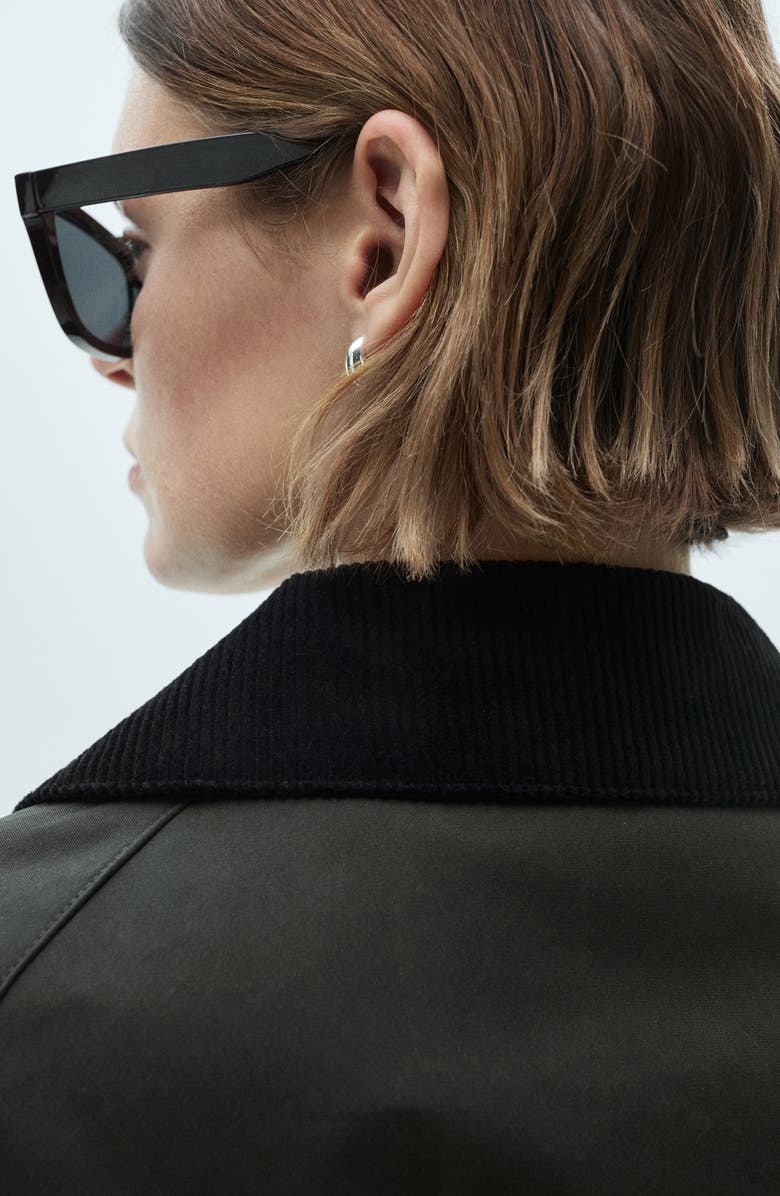 MANGO Corduroy Collar Waxed Effect Oversize Jacket, Alternate, color, 