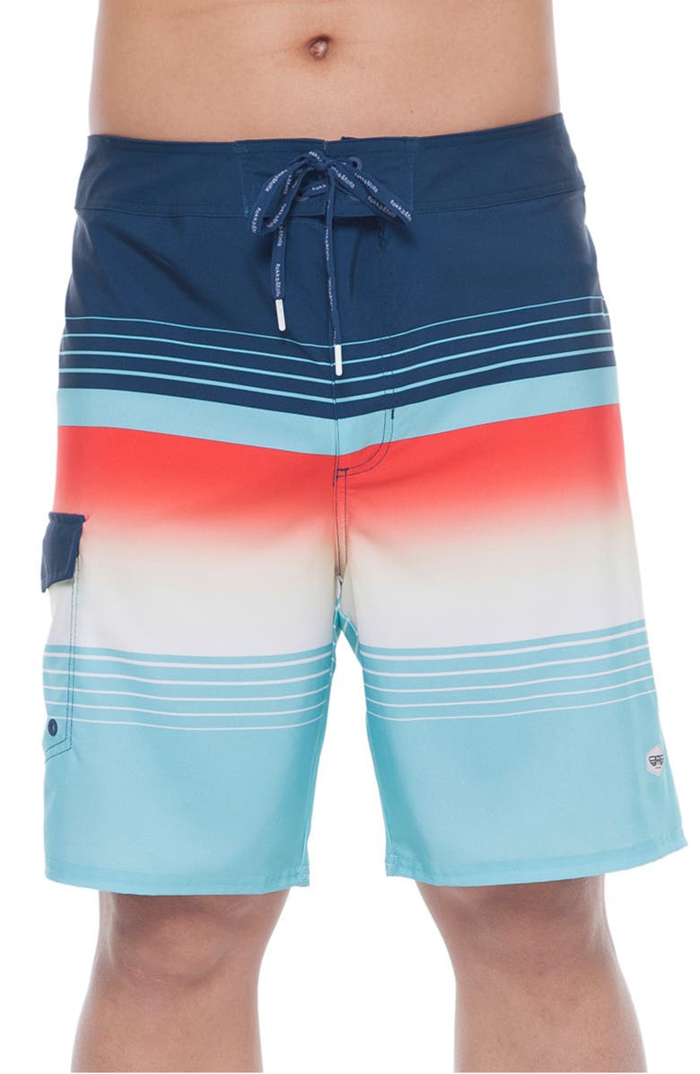 Rokka&Rolla 4-Way Stretch Performance Board Shorts, Main, color, Hawaiian Slush