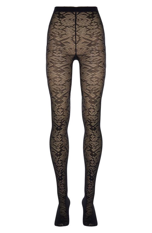 Wolford Snakeskin Tights In Black