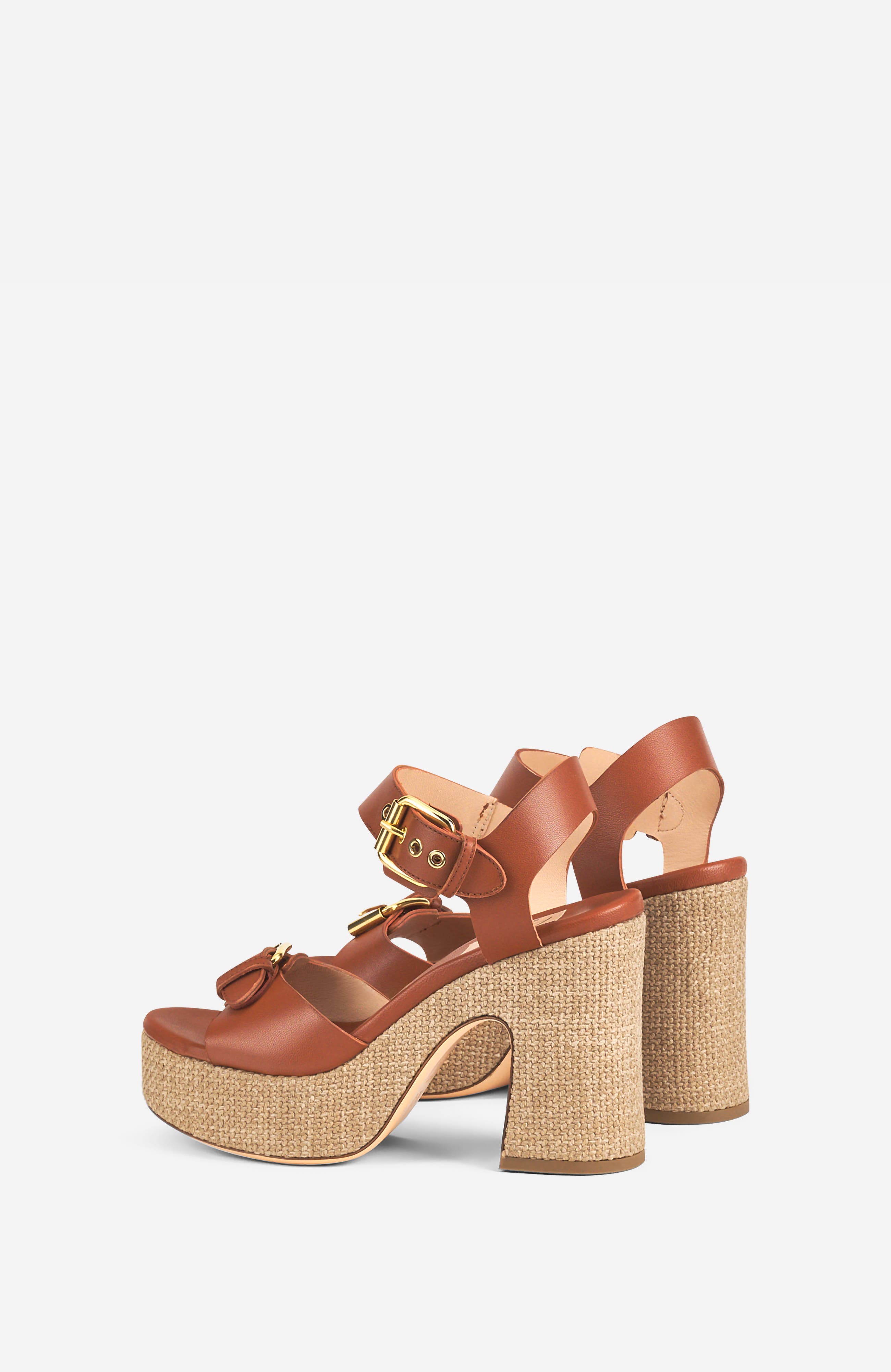 AGL Sista Buckles Platform Sandal, Alternate, color, Syrup