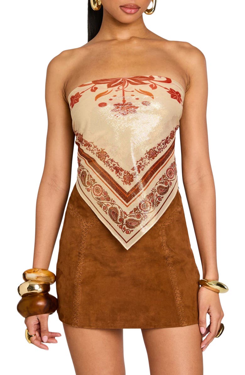 Retrofête Noelle Silk Top, Main, color, 