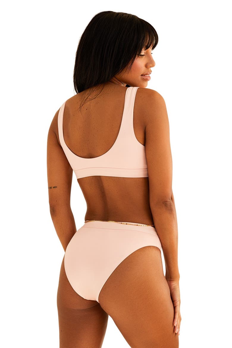 Wave Front Zipper Closure Bikini Top, Alternate, color, Sunset Pink