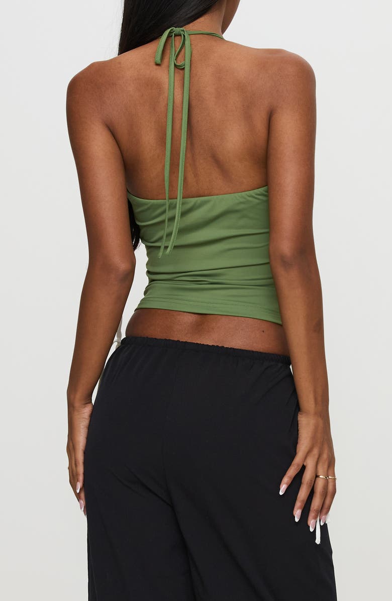 Princess Polly Ezekiel U-Neck Halter Top, Alternate, color, Green