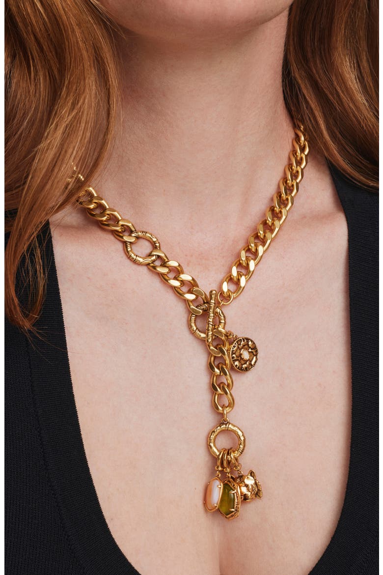 Raina Charm Necklace, Alternate, color, VINTAGE GOLD MULTI MIX