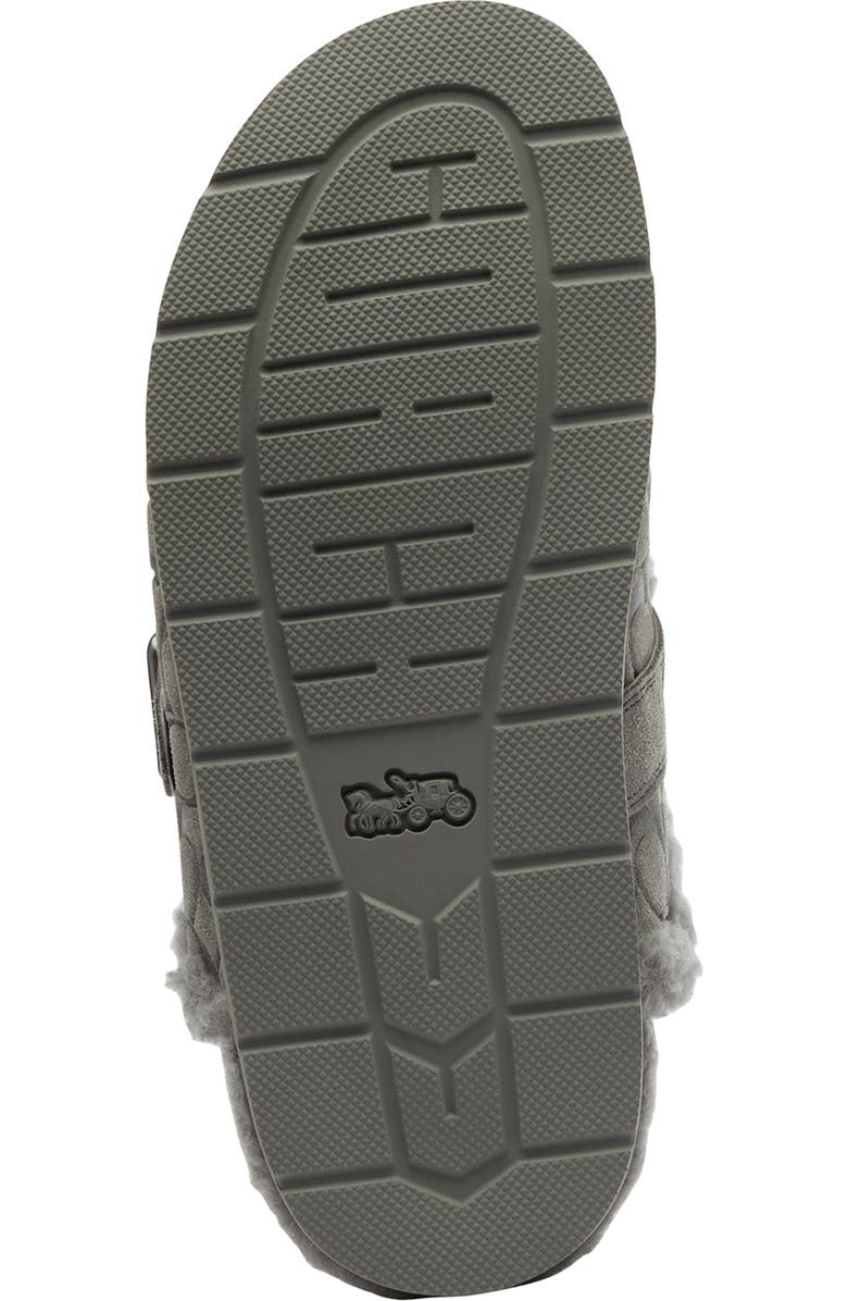 COACH Signature Genuine Shearling Lined Buckle Mule, Alternate, color, Charcoal