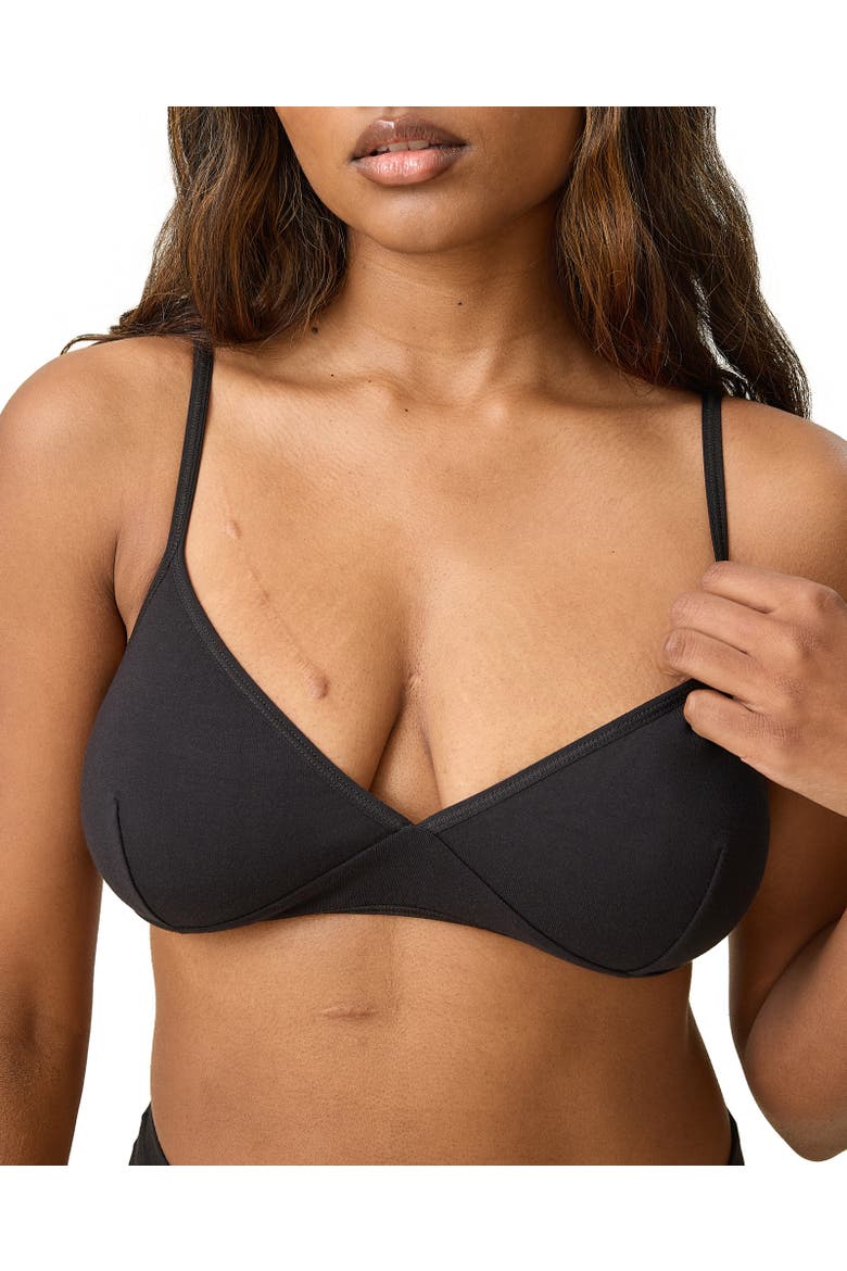 Every Stage Triangle Bralette, Alternate, color, Black