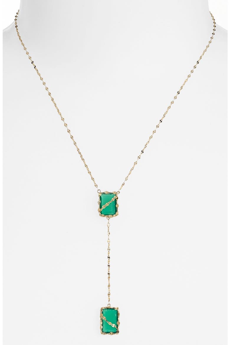Jewelry 'Spellbound' Y-Necklace, Main, color, YELLOW GOLD/ GREEN ONYX