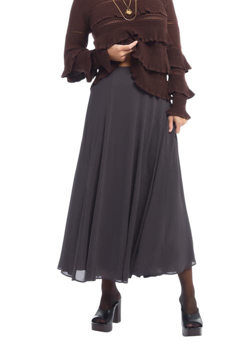 Seamed Chiffon Maxi Skirt (plus)