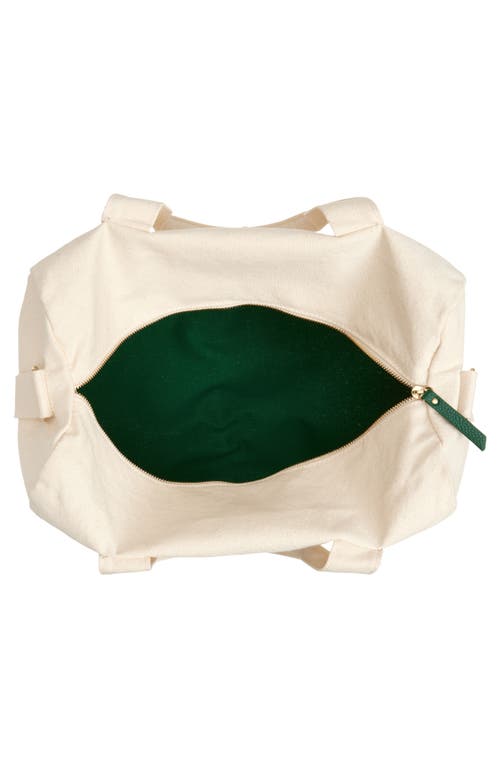 Favorite Daughter Mom Of The Year Embroidred Canvas Duffle Bag In Green