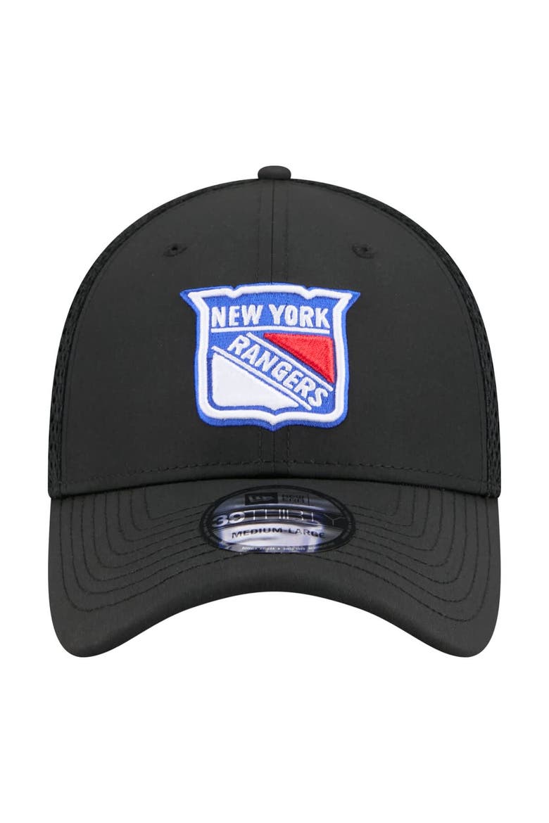 Men's New Era  Black New York Rangers Logo 39THIRTY Flex Hat, Alternate, color, Black