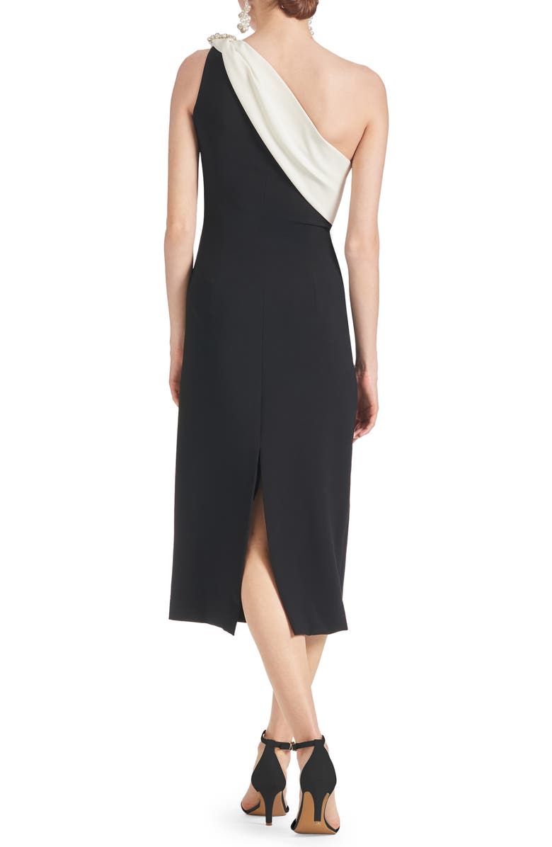 Sachin & Babi Shane Bow One-Shoulder Midi Dress, Alternate, color, 