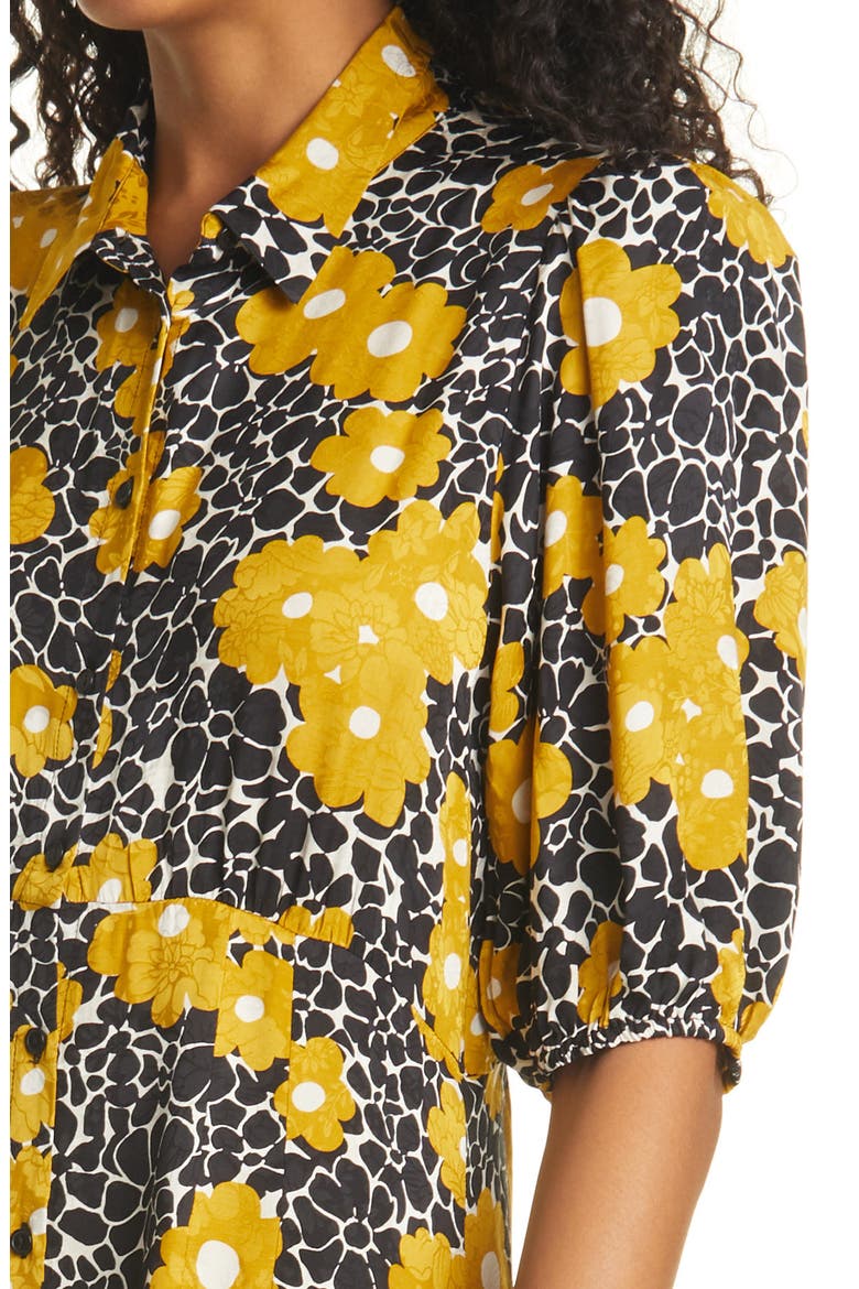 Babeth Floral Shirtdress, Alternate, color, CURRY