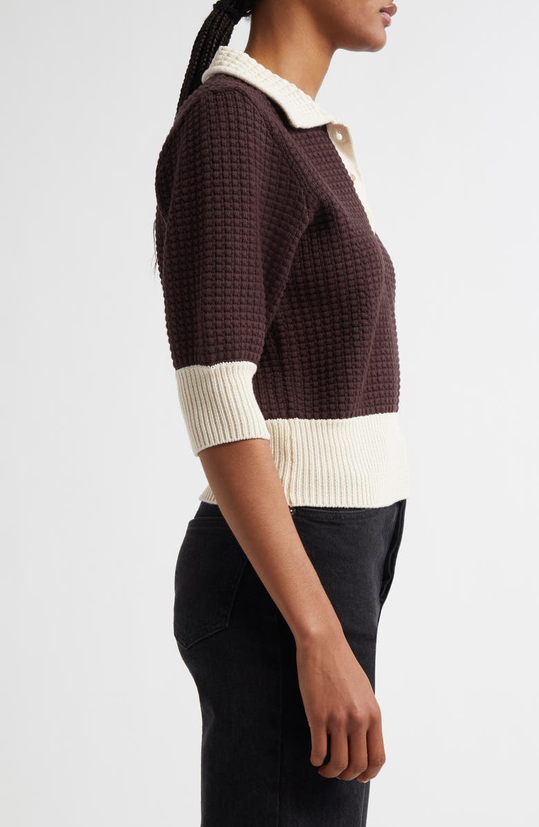 STAUD Altea Cotton Blend Polo Sweater, Alternate, color, 