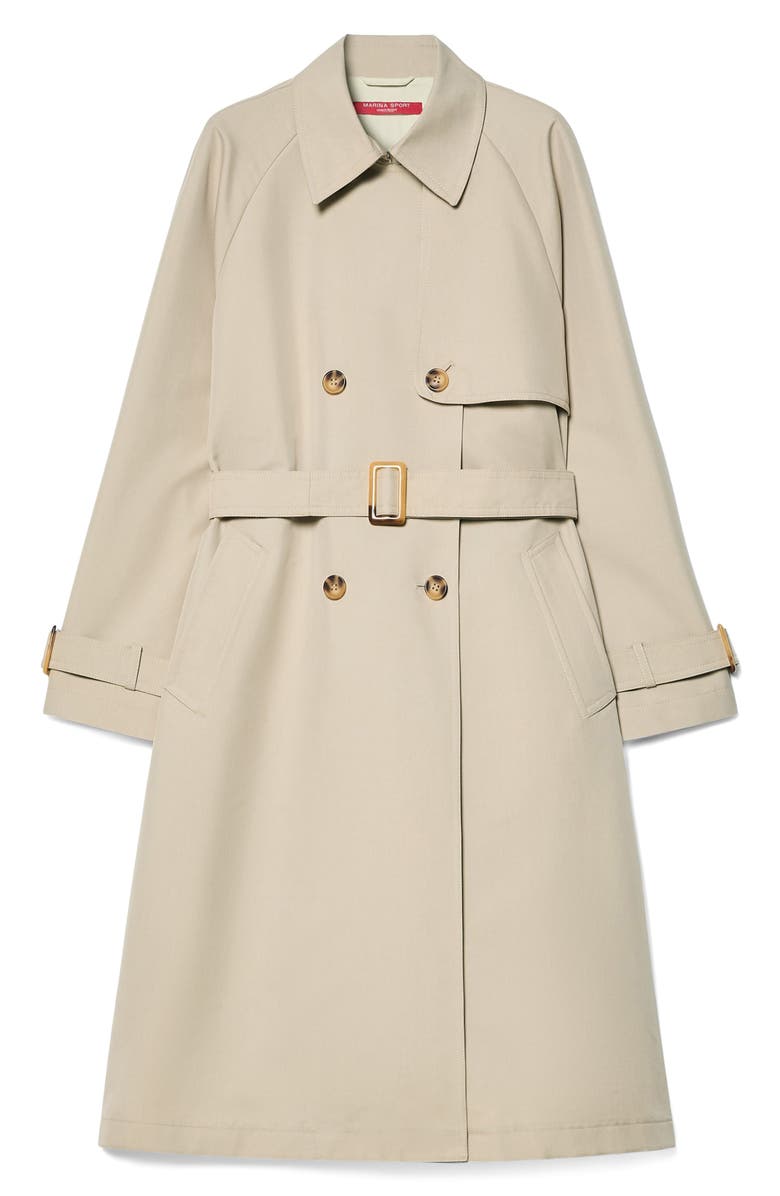 Marina Rinaldi Patto Water Repellent Cotton Blend Trench Coat, Alternate, color, Beige